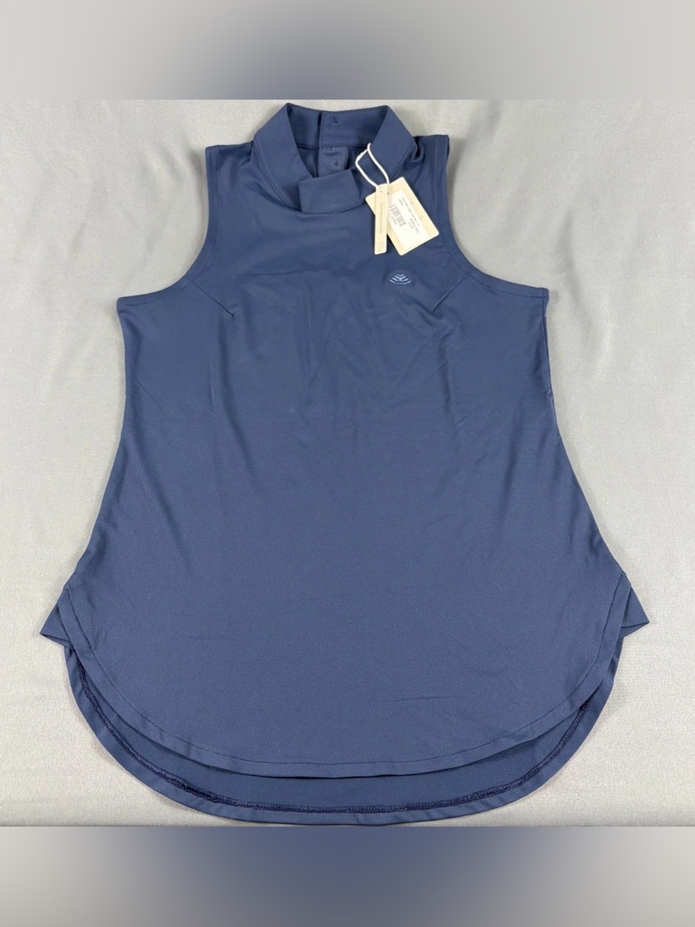 Peter Millar Womens Golf Shirt Mock Chest Logo XS Navy Polyester